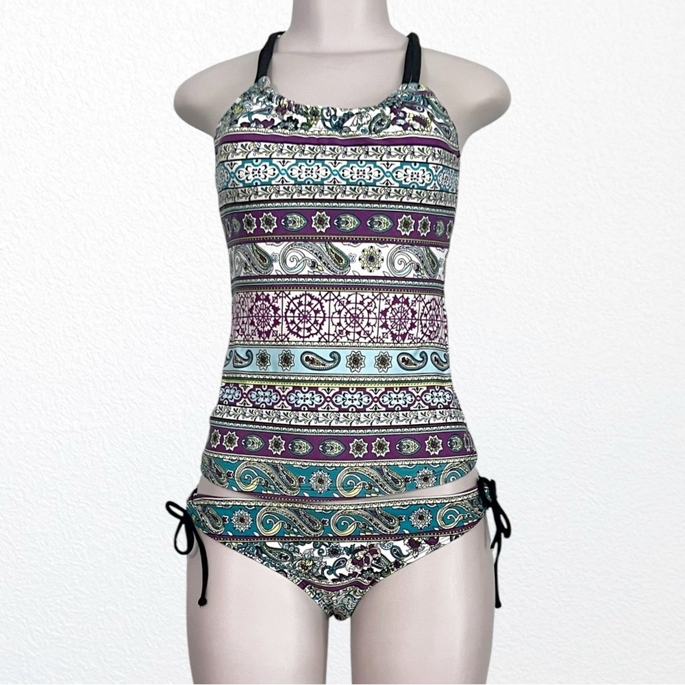 Next Floral  + Paisley Print Tankini Set SZ 34B/C M